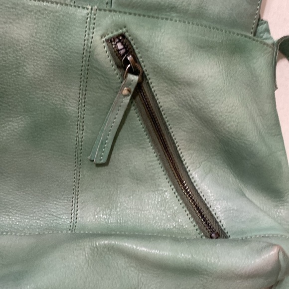 Latino Elegant Green Leather Shoulder Bag Bucket Bag women large boho Y2K office - Picture 10 of 11